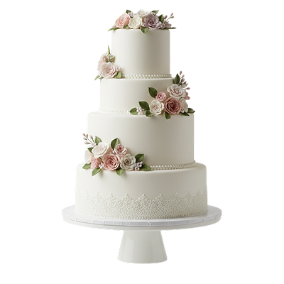Bolo de casamento com morangos
