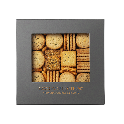 Caixa presente com cookies sortidos