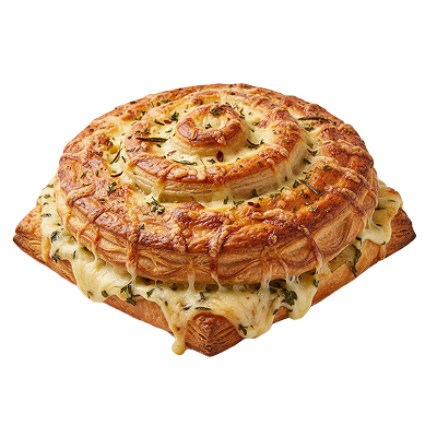 Torta individual de espinafre, milho e queijo