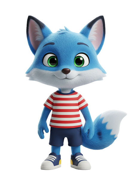 Personagem raposa azul